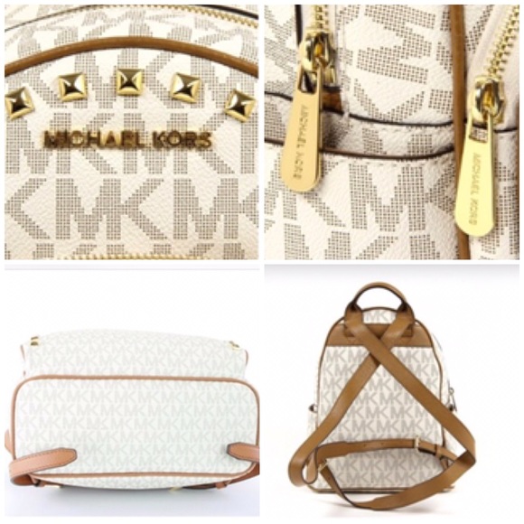 Michael Kors Abbey Medium Frame Backpack Vanilla W - Picture 7 of 8